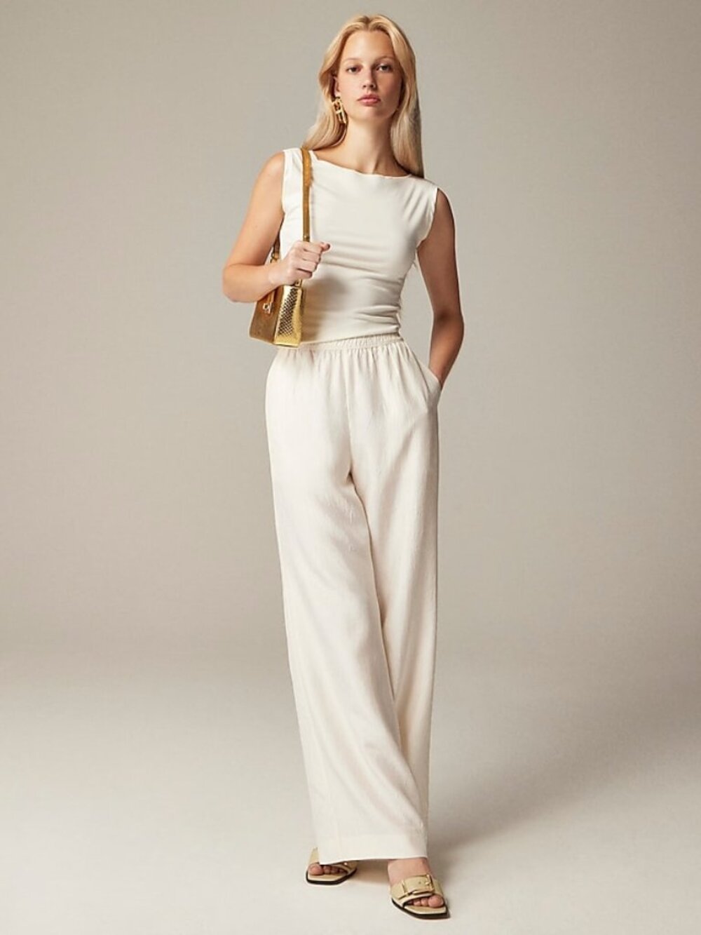 J. Crew Stratus Pant in Textured Satin - Petite XL